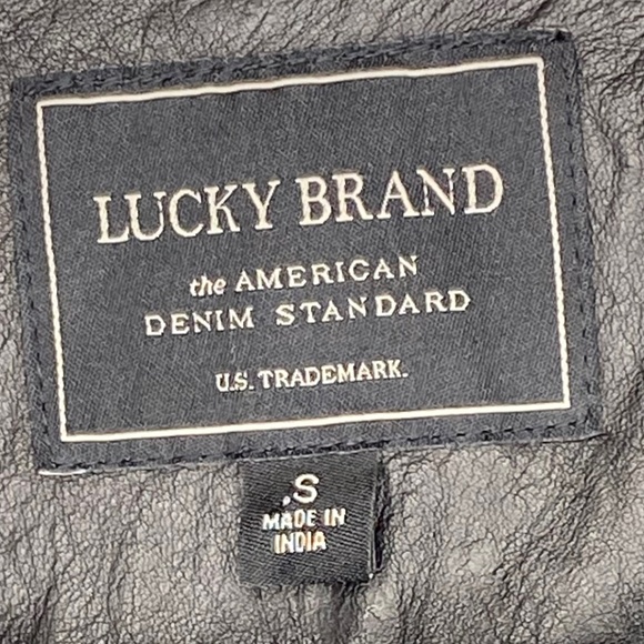 Lucky Brand Women's 100% Genuine Lamb Leather Moto Blazer Jacket Size Small - Picture 5 of 8